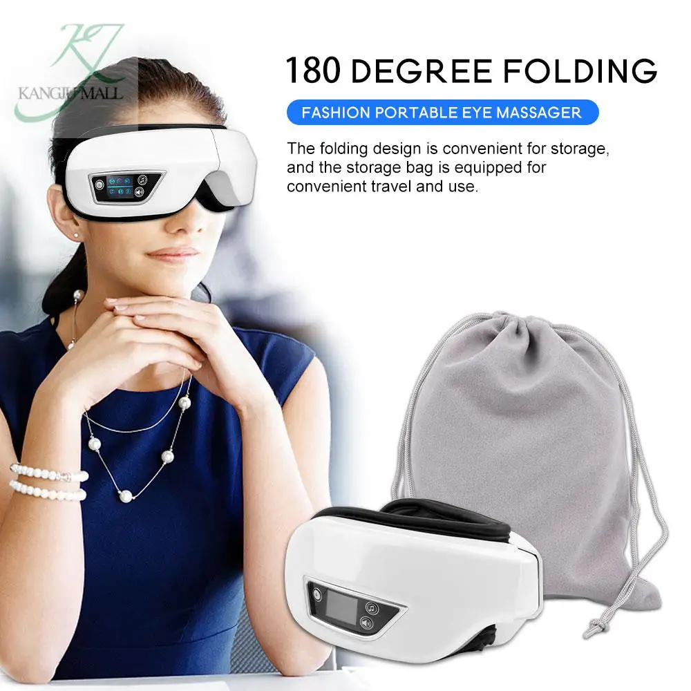 Eye Massager 6d Smart Airbag Vibration Eye Care Instrument Hot Compress Bluetooth Eye Massage Glasses Fatigue Pouch & Wrinkle