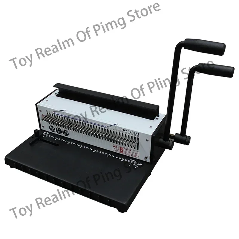 Manual Spiral Wire Binding Machine Metal 34 Punching Hole Square 4*4mm Photo Album A4 Paper Binder Puncher  TD-1500B34