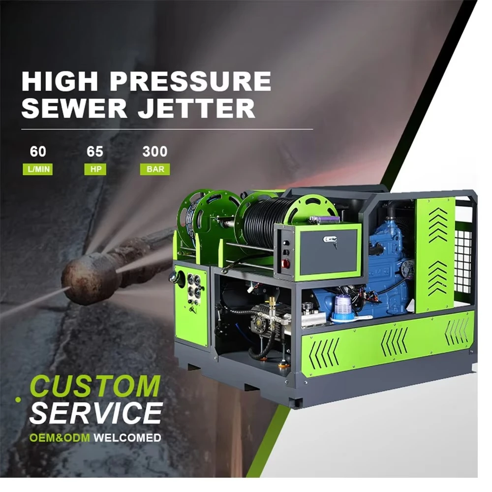 115LPM pipe cleaner, sewer drain pipe dredging pump, remote control high pressure cleaner 180bar hydraulic jet
