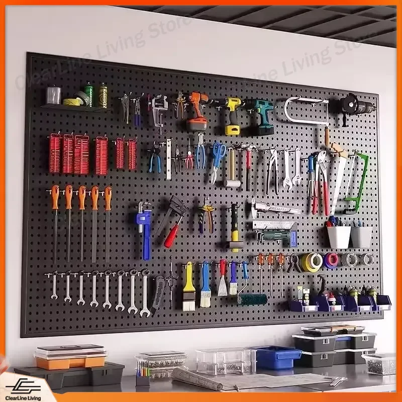 for Peg Board Wall Tool Storage Multifunctional Hanging Board Perforated Warehouse Shelf Metal Kit Organizer Hardware Sorting