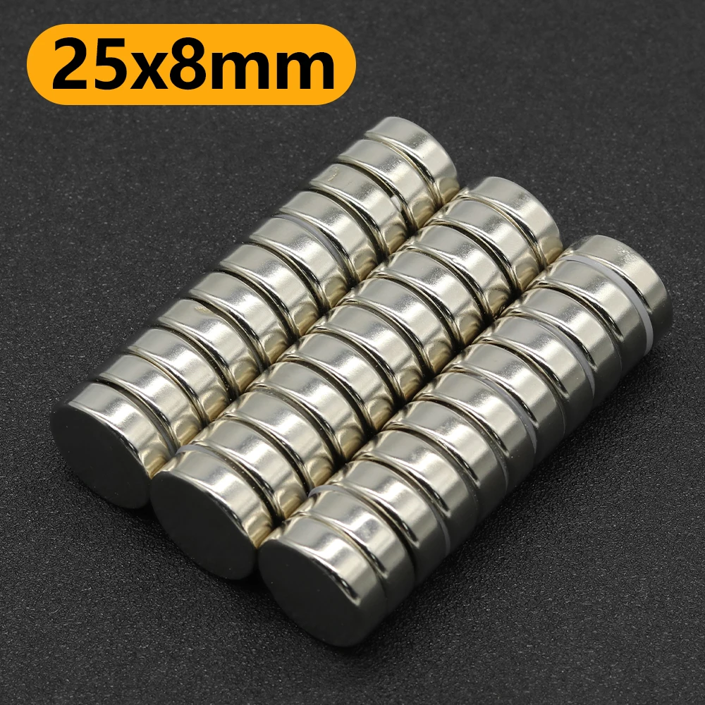 

1~20Pcs 25mm x 8mm N35 NdFeB Round Magnet Super Powerful Neodymium Magnets Strong Permanent Magnetic imanes Disc 25x8