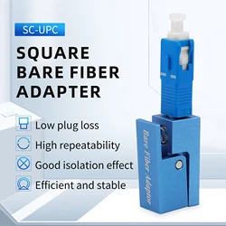 1Pcs SC-UPC Square  Bare fiber Adapter  Cable Test Flange For Optical  Emergency Repair (Blue)