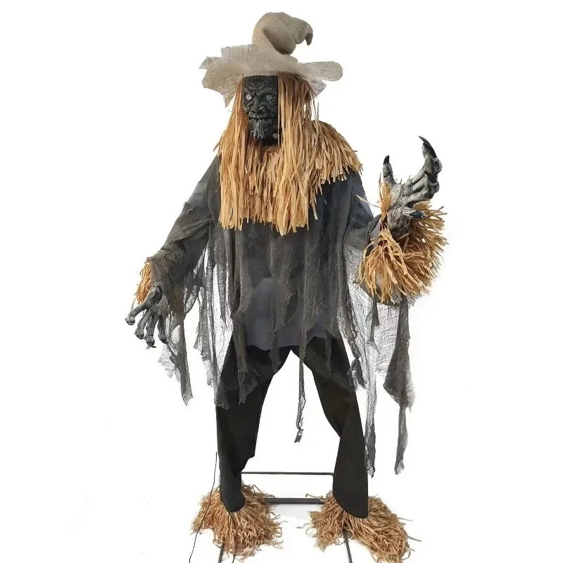 Halloween New Giant 12-Foot Life-Size Skeleton Scarecrow Moving Body Animation Decorating Halloween Animation