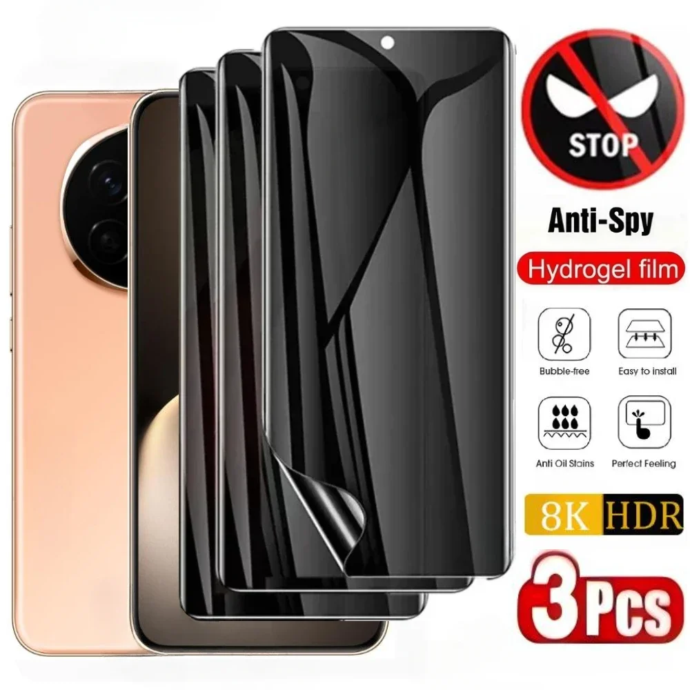 3 шт. антишпионская гидрогелевая пленка для Honor Magic 7 Lite 6 7 5 Pro X9c X8a X7a Защитные пленки для экрана Honor 400 300 200 Pro Мягкая пленка