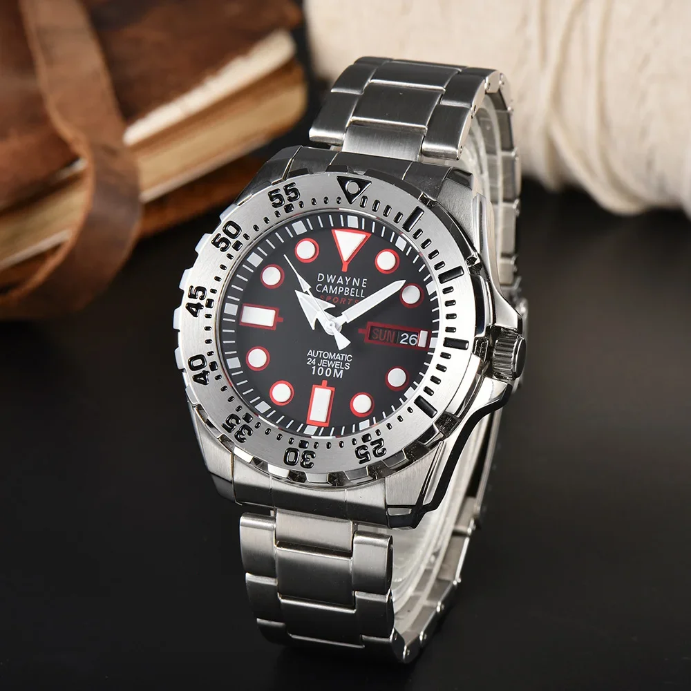 44mm Mens Mechanical watches Fashion Japan NH36 Movement Sapphire Case stainless steel Band Automatic Men's Watch