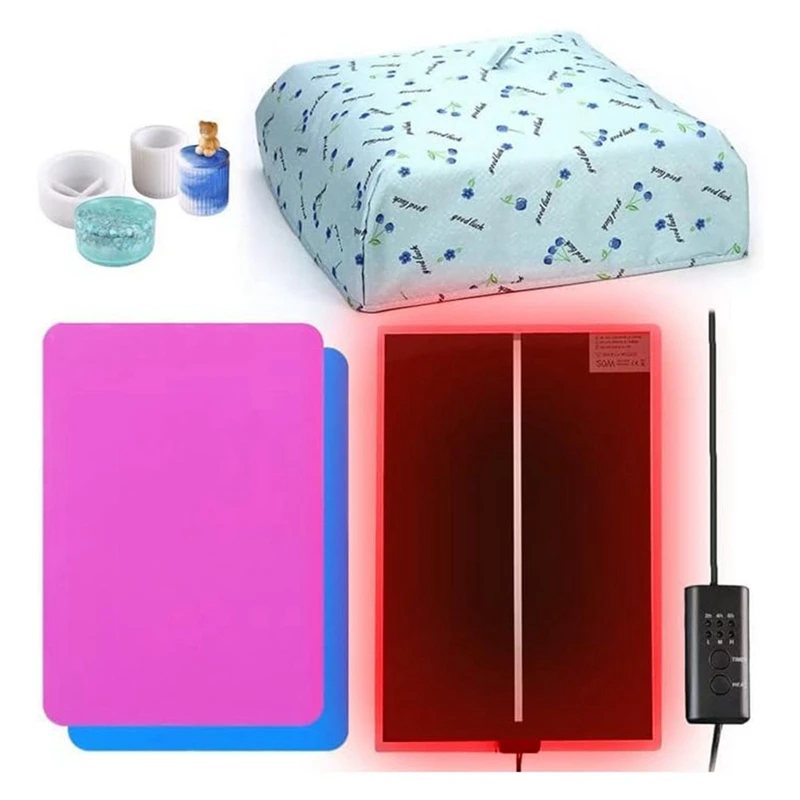 

Resin Heating Mat Epoxy Heater With Silicone Heat Pad With Timer Cover For Resin Silicone US Plug