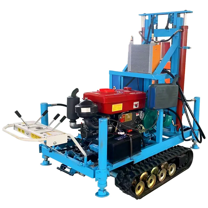Perforatrice idraulica portatile personalizzata per pozzi d'acqua su cingoli 25hp 30hp 35hp Motore diesel 150m Perforatrice per pozzi profondi