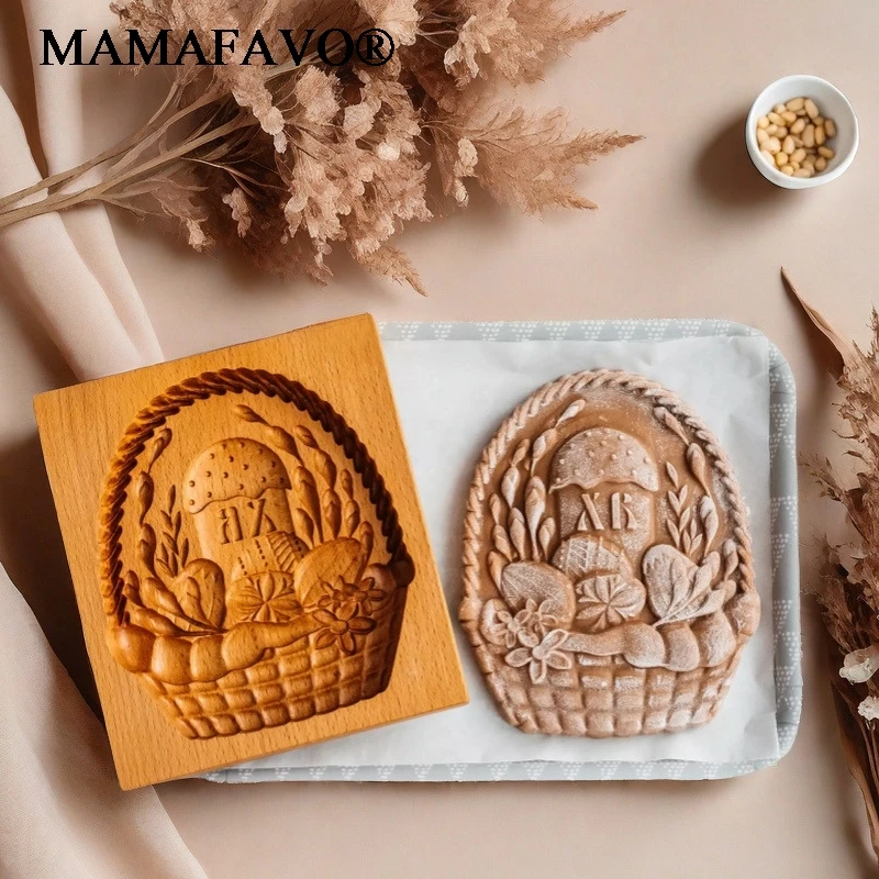 Wooden Cookie Molds for Baking Cutter 3D Gingerbread Cookies Moulds Press Cake Embossing Pumkin Bakery Gadgets Stamps