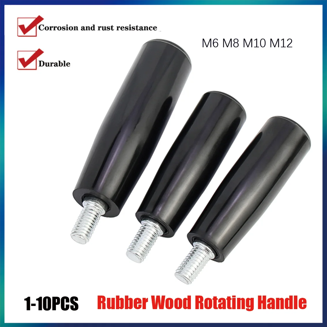 1-10Pc M6M8M10M12 Bakelite Rotating Handle Detachable Rod Milling Machine Through Hole Threading Rod Machine Tool Plastic Handle