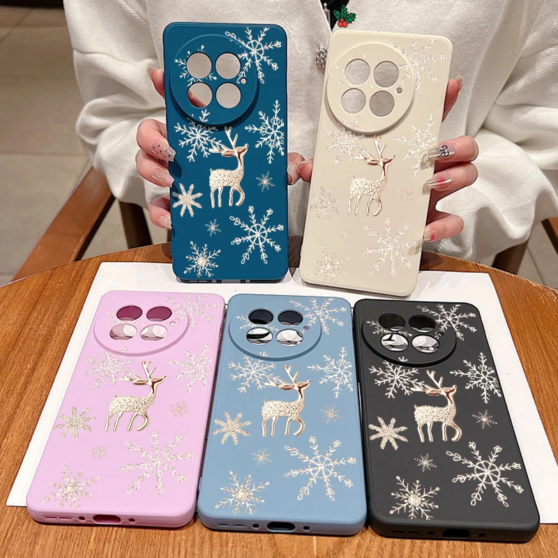 ل Oneplus Nord 5 13R 12R 11R حافظة ذهبية الغزلان ندفة الثلج نمط لينة غطاء سيليكون Funda ل Oneplus Nord 5 13R 12R 11R
