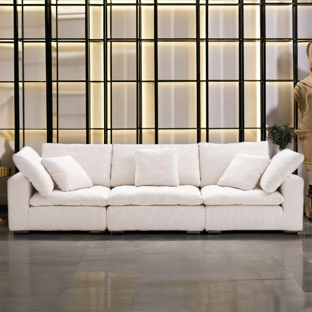 Modern 3 Seat Sofa ODM for Living Room Furniture Cozy Modular Cloud Indoor Sofa Living Room Furniture