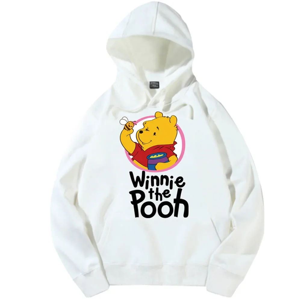 Disney Fashion Top Cartoon Fashion Winnie The Pooh Letter Print Hoodie Pullover Couple Unisex Women\'s Sweatshirt