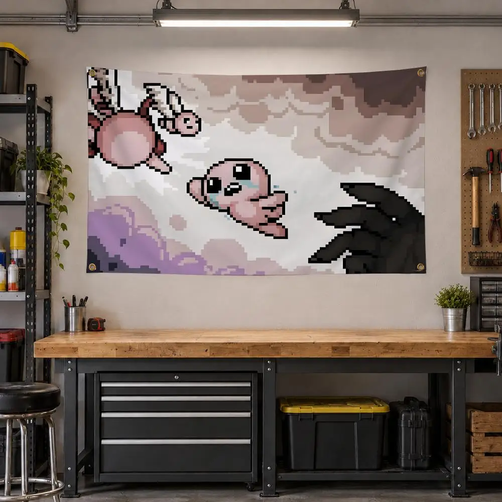 Game The Binding of Isaac Roguelike Flags Personalized Banner Flag Room Dorm Camping Picnic Garage Bar Outdoor Wall Decor