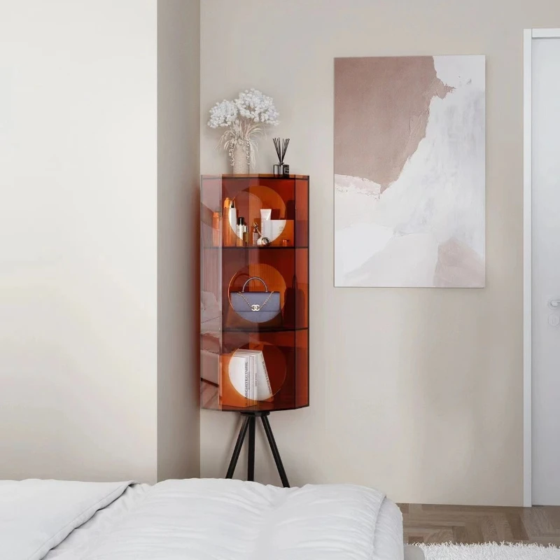 Triangle Corner Cabinet Dining Room Corner Wine Cabinet Bedroom Bookcase Side Cabinet Living Room Corner Acrylic Shelf