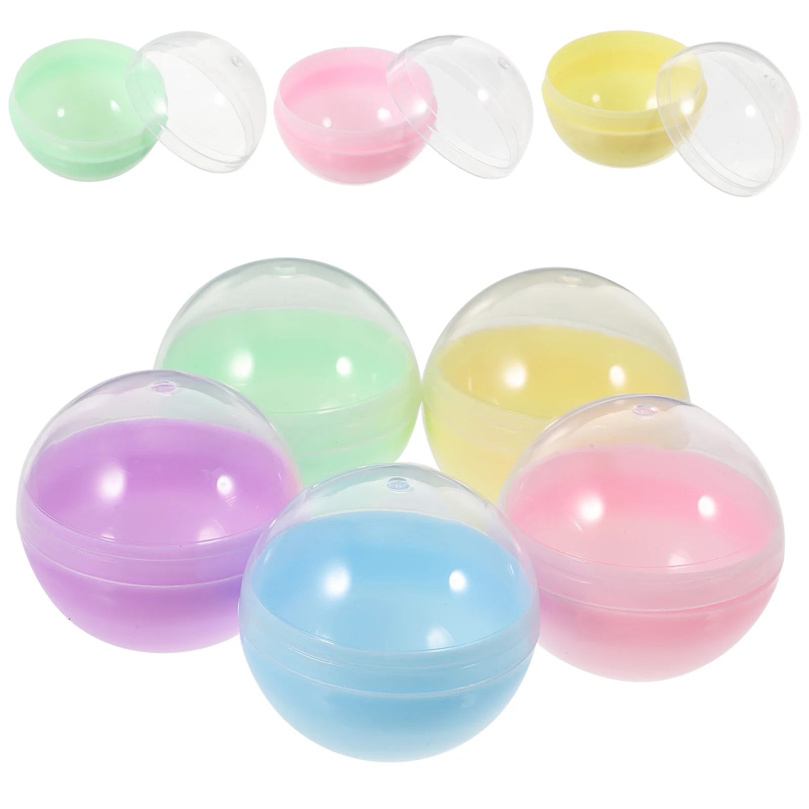 50pcs Fillable Round Capsules Toy Multi purpose Twisted Round Balls Semitransparent Fillable Balls Assorted Color