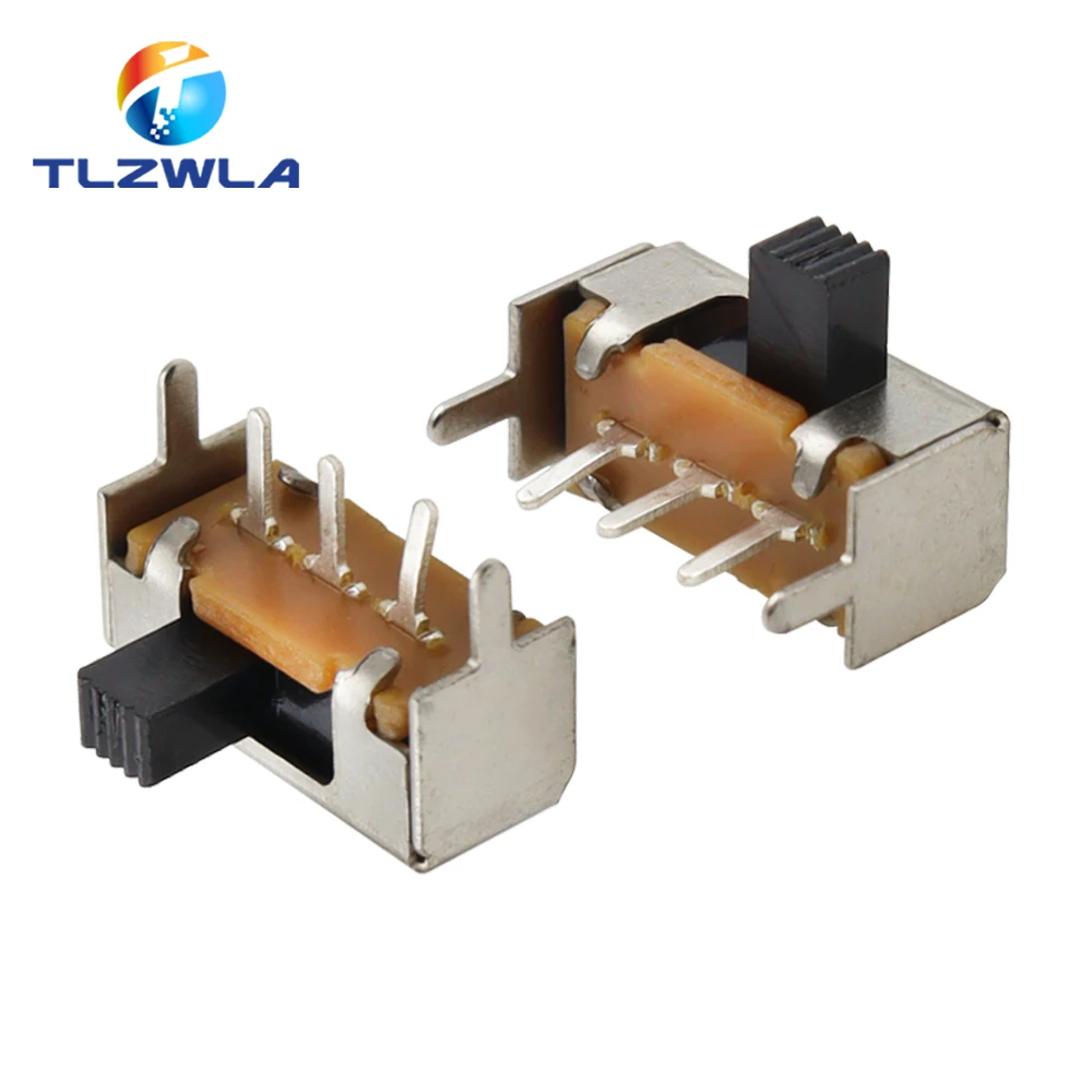 10PCS SK12F14VG4 2 Position 1P2T PCB Panel Angle Horizontal Slide Power Toggle Switch Handle High 4mm