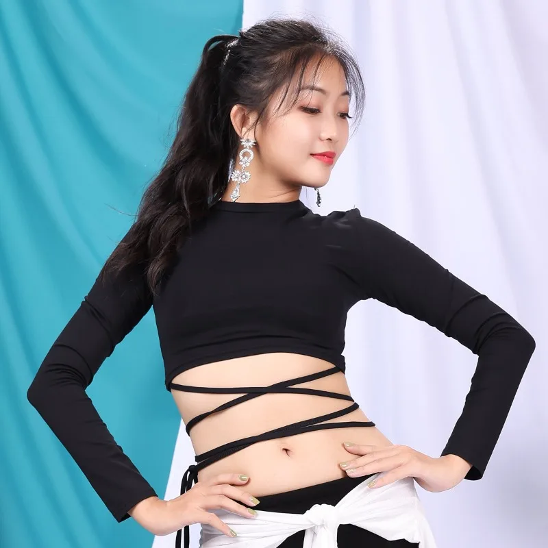 Customized Belly Dance Costumes Long Sleeved Top for Women New Beginner's Fairy Sexy Practice Outfit Covering Belly Dancewear