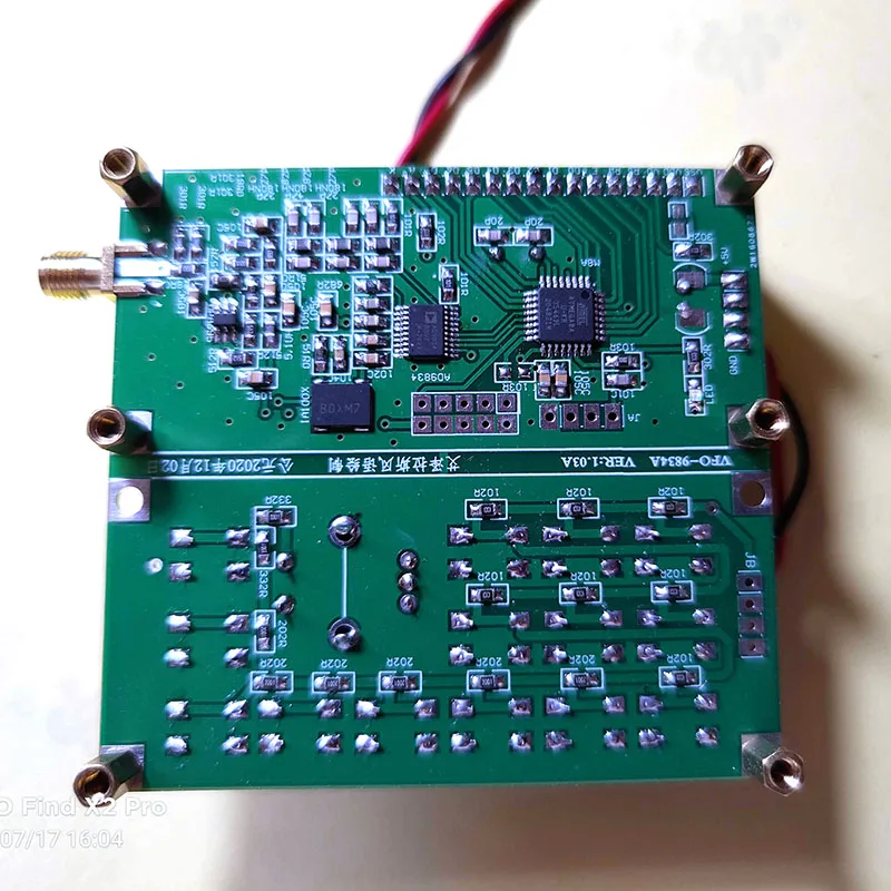 AD9834 VFO source 0.05mHz--40mHz simple signal source Sine wave DDS Signal generator for HAM radio Amplifier