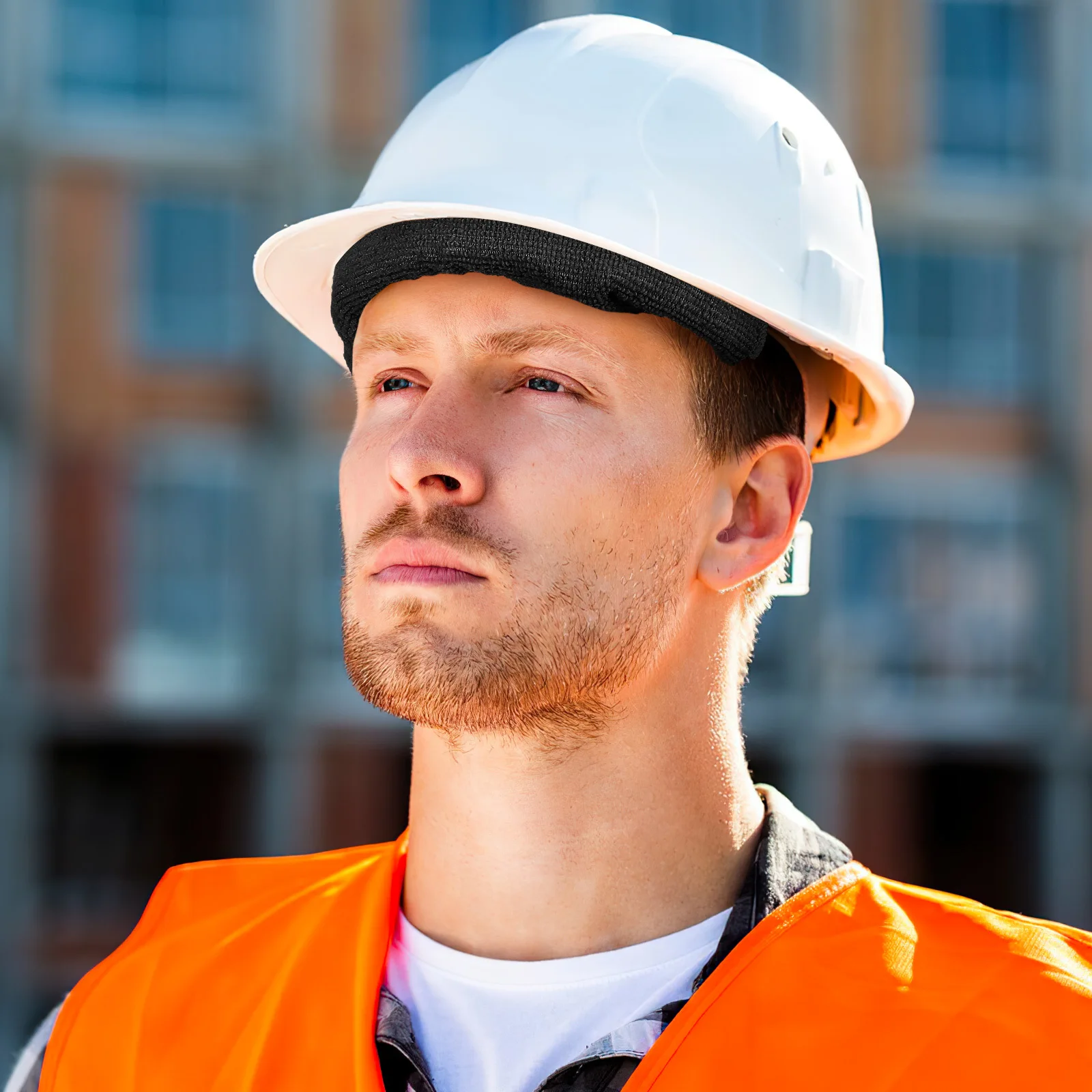 

10pcs Safety Sweatband Washable Hat Liner Reusable Sweat Absorbing Band For Worker Welding