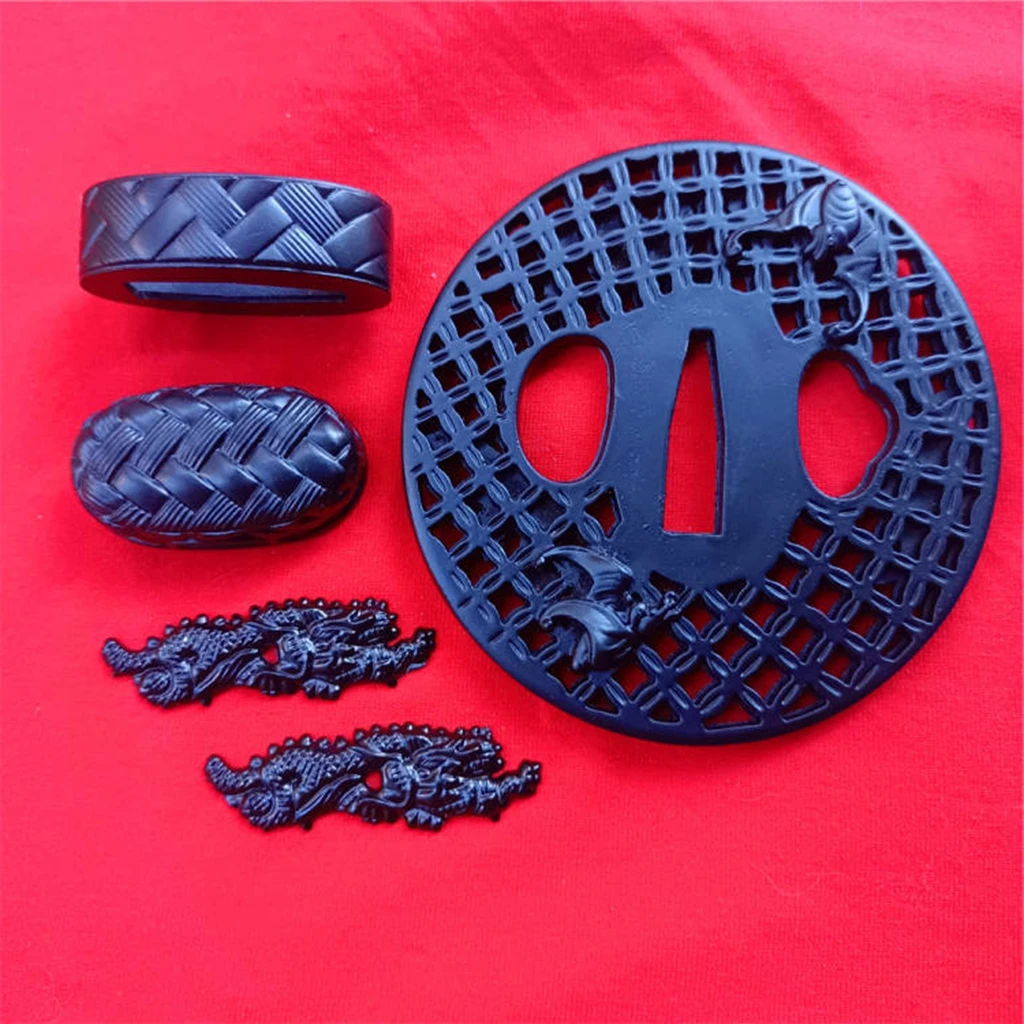 Home Decorate Sword Part Blade Guard Tsuba Fuchi Menuki Fitting For Japanese Katana Sabre Edged