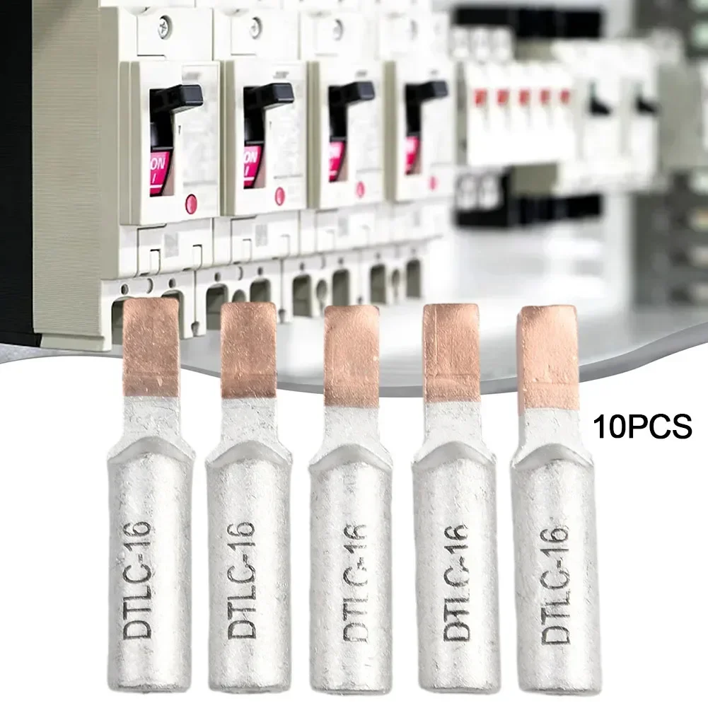 10pcs DTLC-14/16/25 Wire Terminal Cable Lugs Wiring Connector 10-25mm2 For Circuit Breaker Connector Fitting Accessories