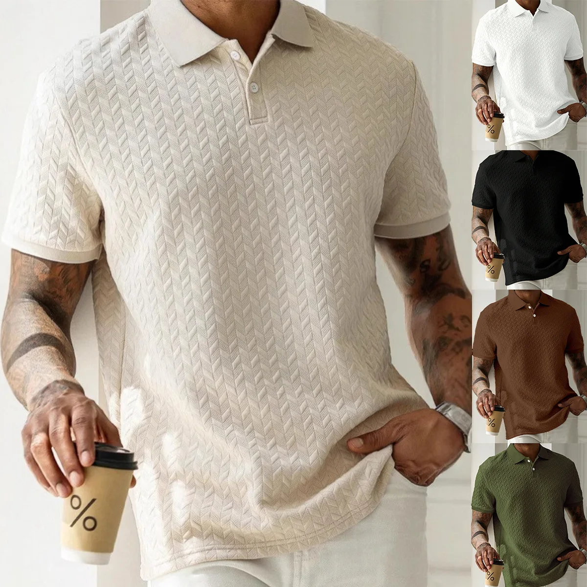 

Mens Polo Shirt Summer Short Sleeve Male Polos Streetwear Man Tops Solid Color Poloshirt Brand Breathable Male Polo Shirts Men