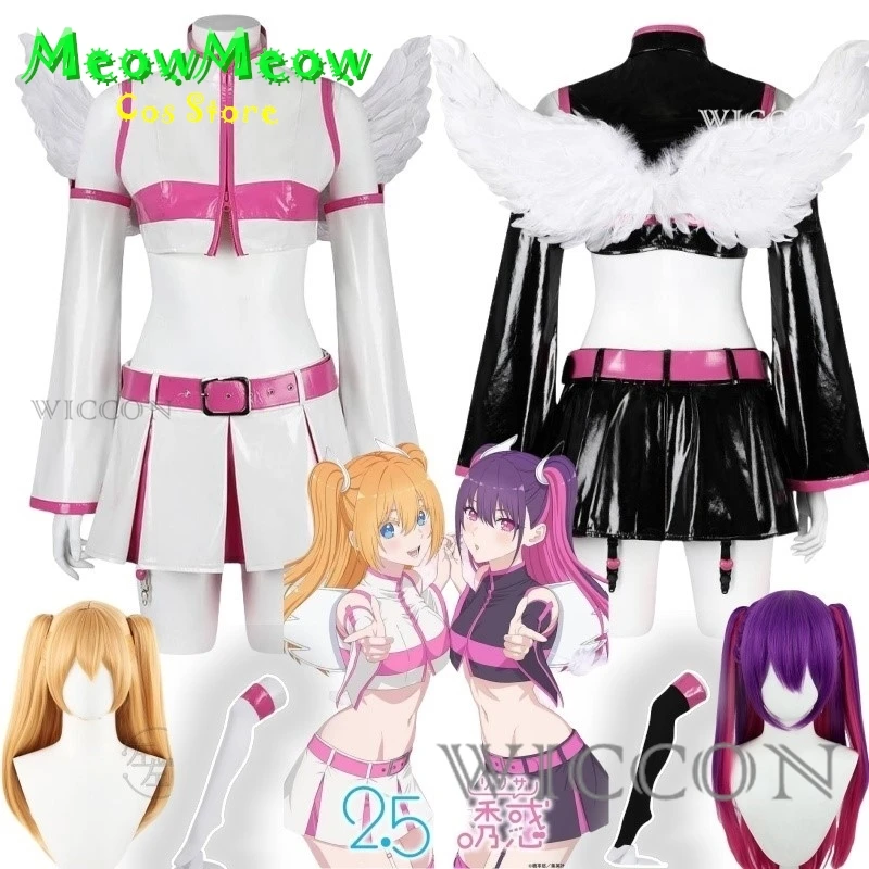 Anime 2.5 Dimensional Seduction Cosplay Nigoriri Milliela Mikari Ririsa Lilyel Cosplay Costume Wig Socks Ririeru Liliel Lilysa