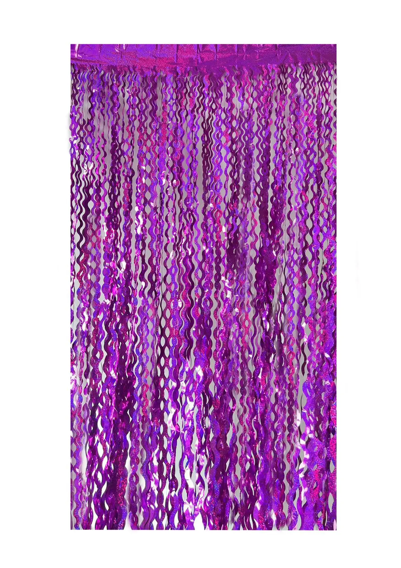 Glitzernde Lametta-Folien-Fransenvorhänge, blau, lila, Metallfolie, Fransen-Hintergrund, Wandvorhänge für Babyparty, Meerjungfrau-Party-Hintergrund – Detail 6