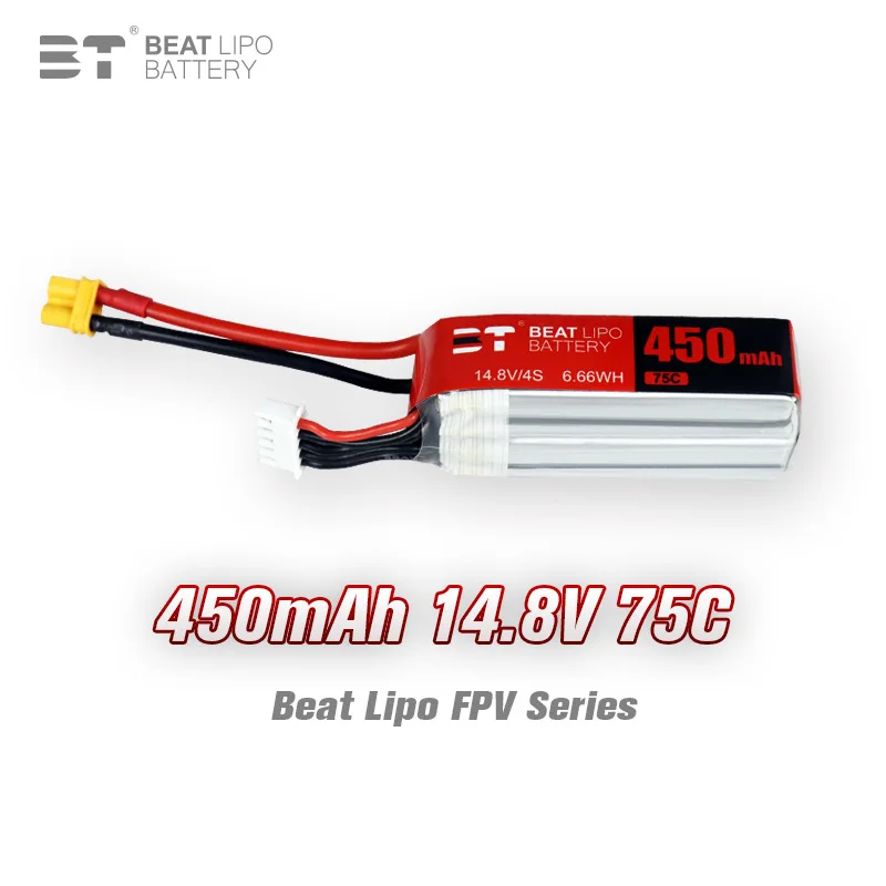 

Beite Battery X Series 450mAh/4S/14.8V/75C/FPV Crossover Machine Dedicated Battery