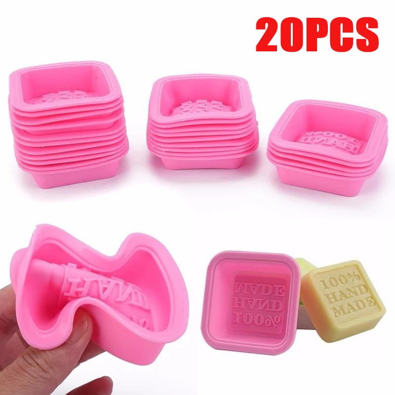 20/10PCS soap molds oven handmade silicone craft cute craft art square silicone oven handmade soap molds diy tool