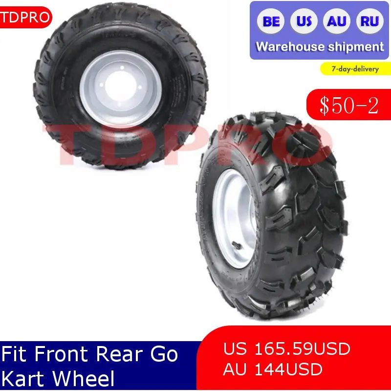 1Pair ATV Tires 19x7-8 Front 18x9.5-8 Rear Wheel Rim for 125 150CC ATV QUAD Go Kart