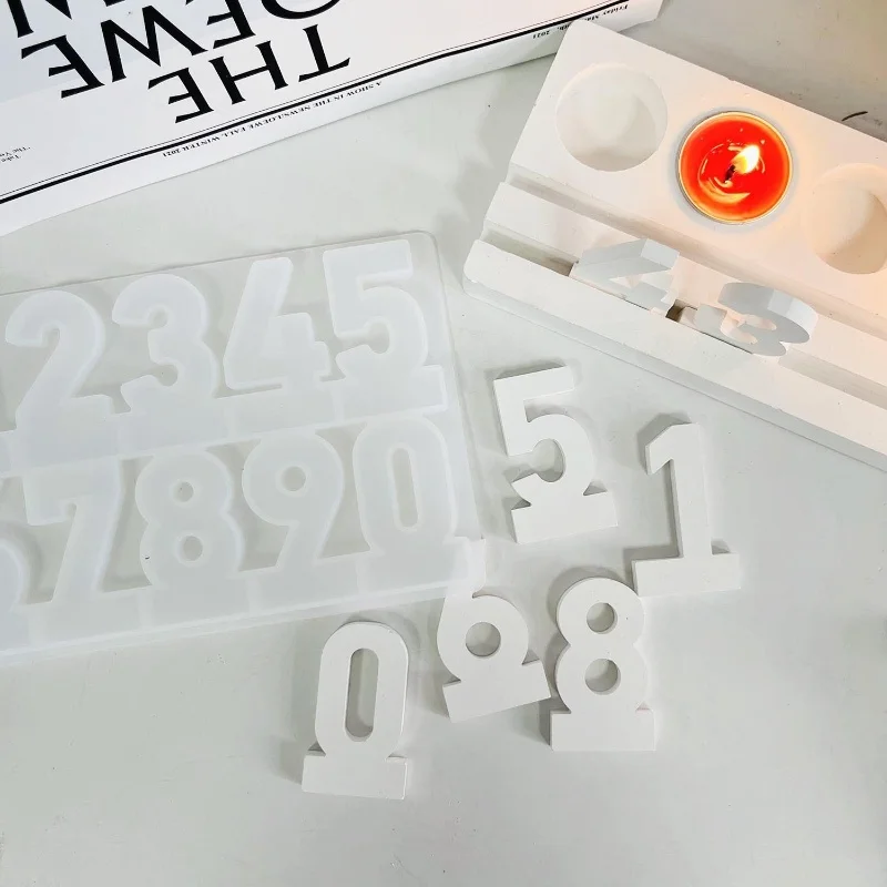 Digital Plugin Silicone Candlestick Soltando o molde, DIY Gypsum Home Decoração, Armazenamento