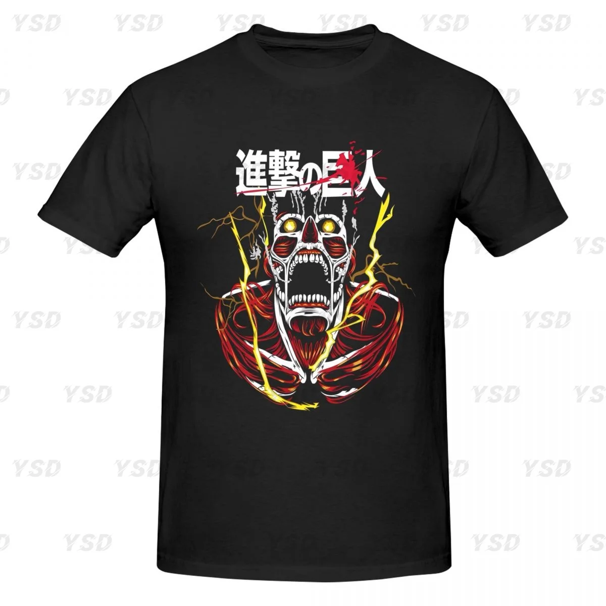 Japanese Anime Colossal Titan Men's tight fitting sports T-shirt,Gym Sportswear, Over sized print Tee