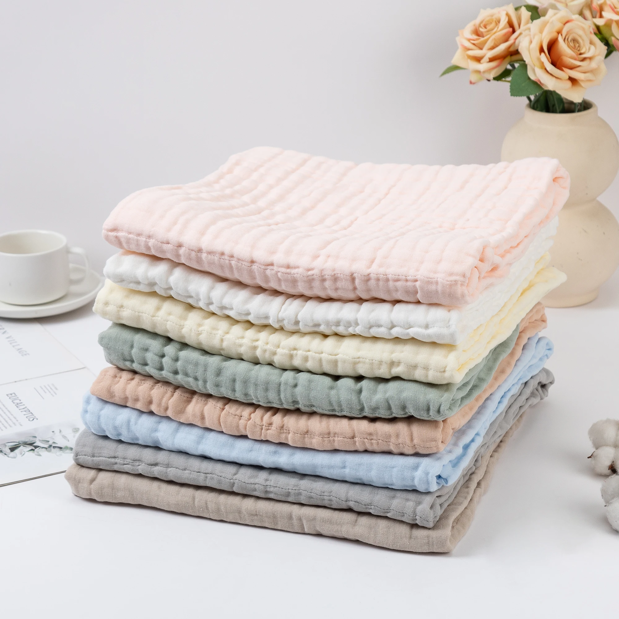 

100cm*100cm Baby Receive Blanket for Newborn Cotton Muslin Swaddle Blanket Bedding Infant Bath Towel Baby Items Mother Kids