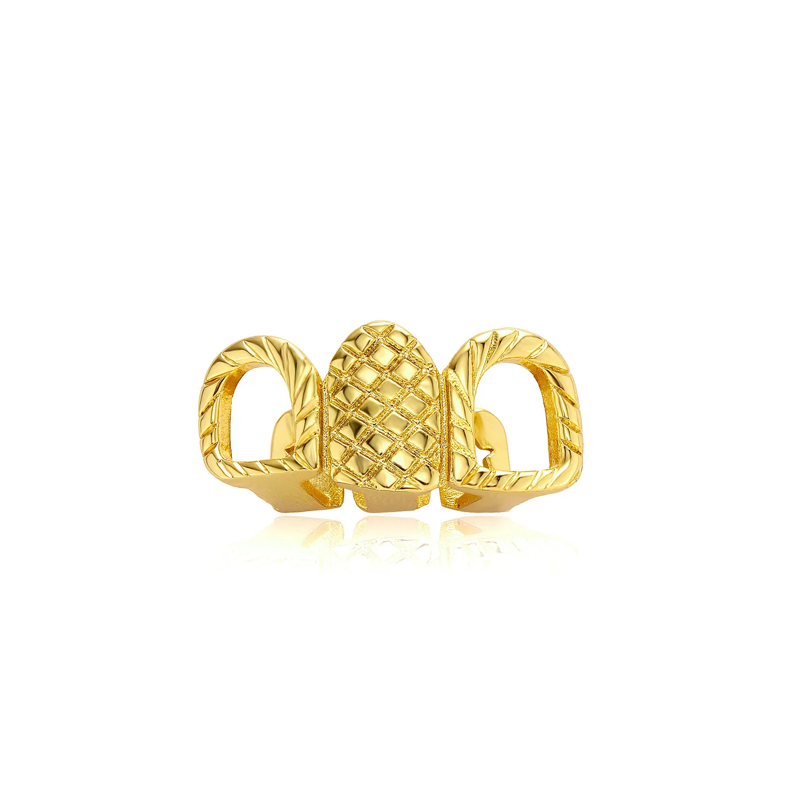 Hollow Design Grillz Teeth Jewelry Gold Silver Tone Openwork Style Hip Hop Mouth Accessory Streetwear Fashion Gift Wholesale