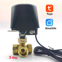 Tuya Zigbee WIFI Smart Water Valve 3 Way Water Diverting Merging Wireless Control Timer Automatic Irrigation With Manual Switch