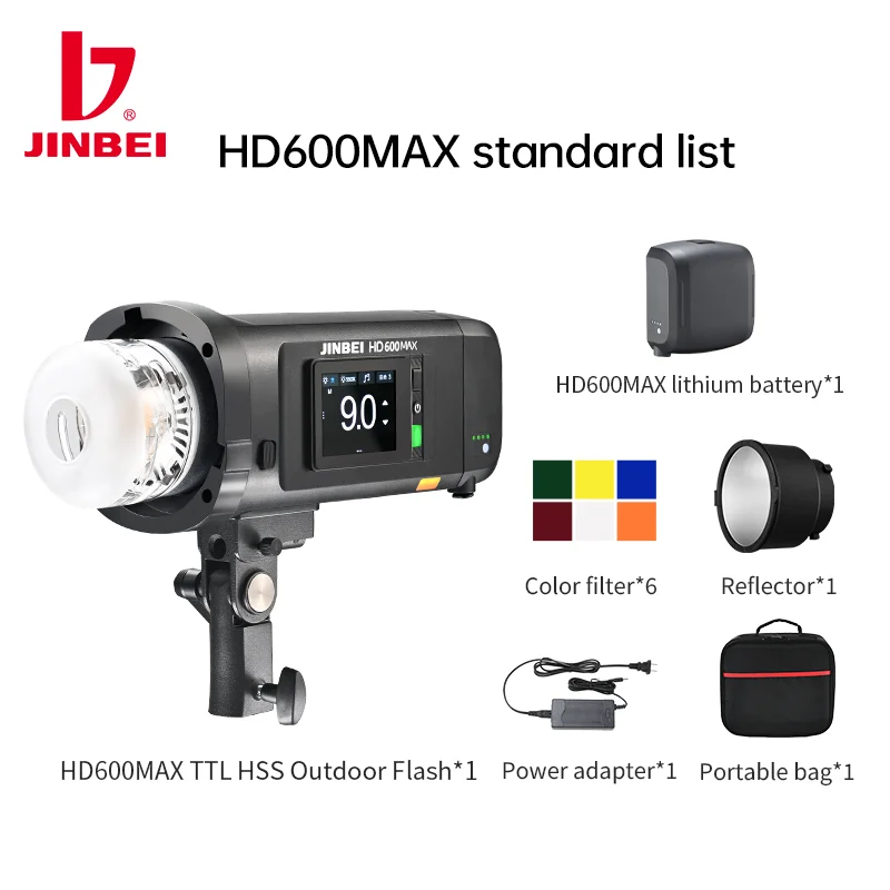 JINBEI H600MAX 600W All-in-one Outdoor Flash HSS TTL Battery Powered Portable Camera Flash Lights Strobe for Photography