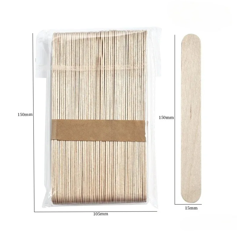 Professional Disposable Wooden Wax Applicator Sticks for Hair Removal Face Legs Underarm Bikini Area Salon Use