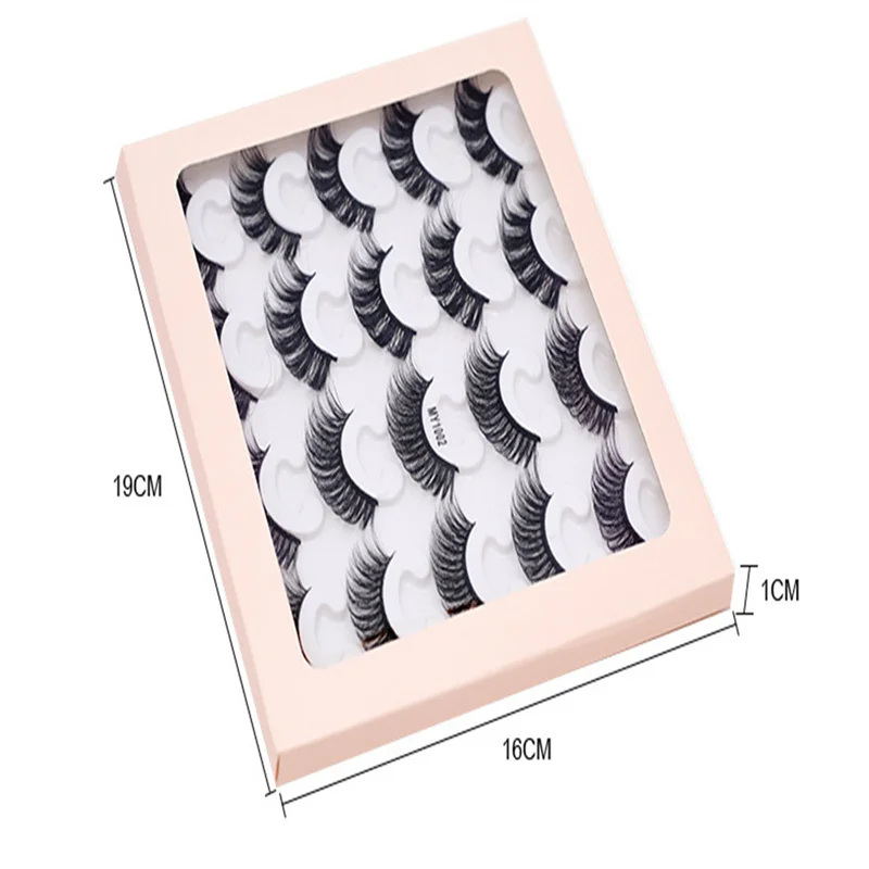 10 Pairs/Tray Multi-layer fluffy Faux Mink 25mm Volume False Eyelashes private label eyelashes extensions with Support custom