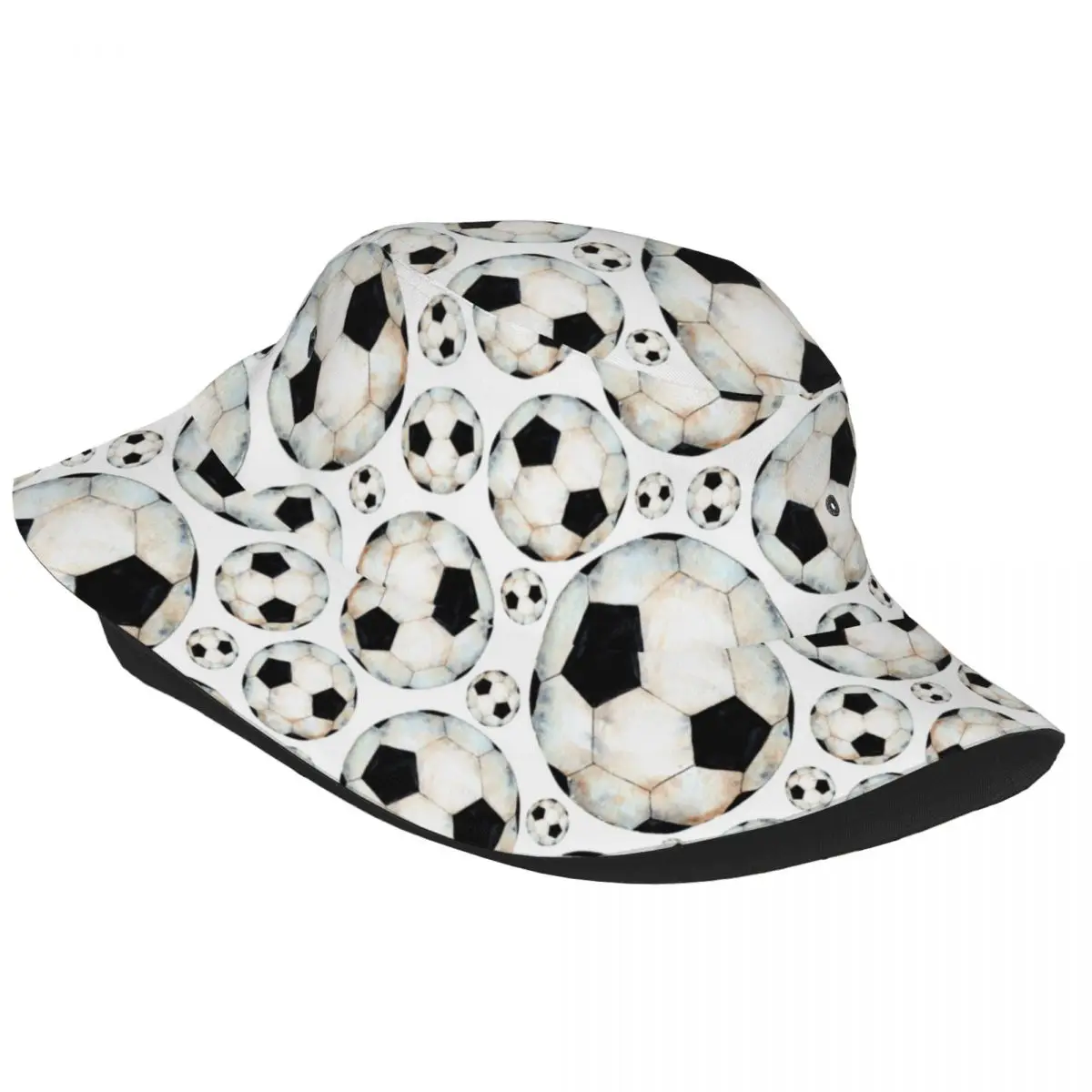 Bucket Hat Fisherman Cap For Women Men Gorras Summer Watercolor Soccer Ball