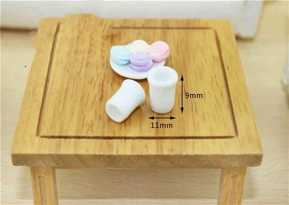 3Pcs 1/12 Dollhouse Miniature Ceramic Teacup Mini Water Cup Wine Glass Model Toy for Doll House Accessories Decoration ob11 bjd