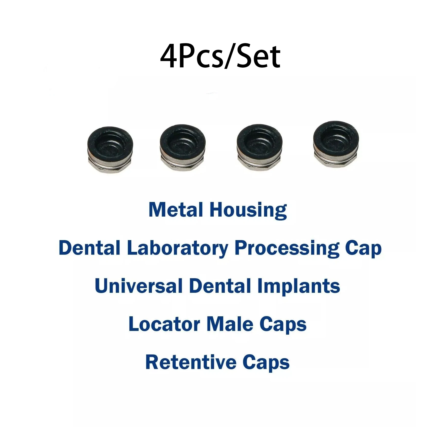 

4PCS Metal Housing Laboratory Processing Male Cap Univeral Implant Locat0r