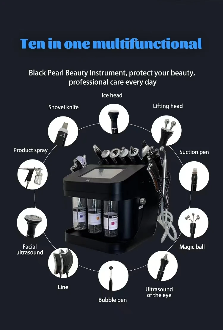 2024 New benchtop Black Pearl 10-in-1 multi-functional skin management integrated instrument cleaning micro-grinding machine-08