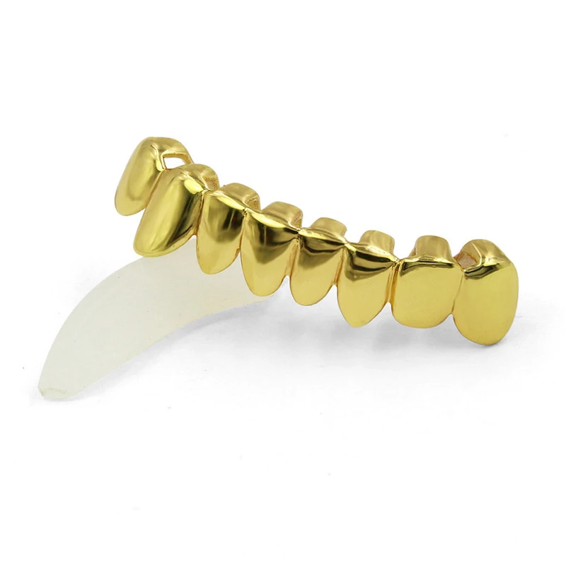 Irregular 8 Teeth Grillz Set For Unisex TMouth Gold Color Teeth Grills Tooth Caps Removable Dental Fashion Jewelry