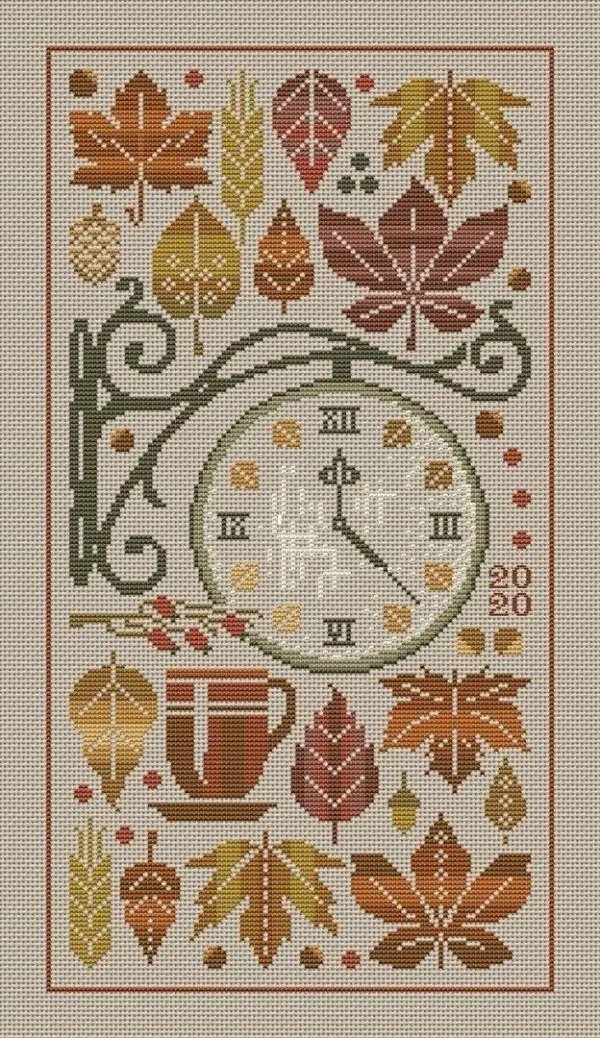 DIY needle work Leti 14-Time is the tea of autumn 30-47 Cross Stitch Set Counted Cross Stitch Kit  28ct 14ct 32ct Metallic aida