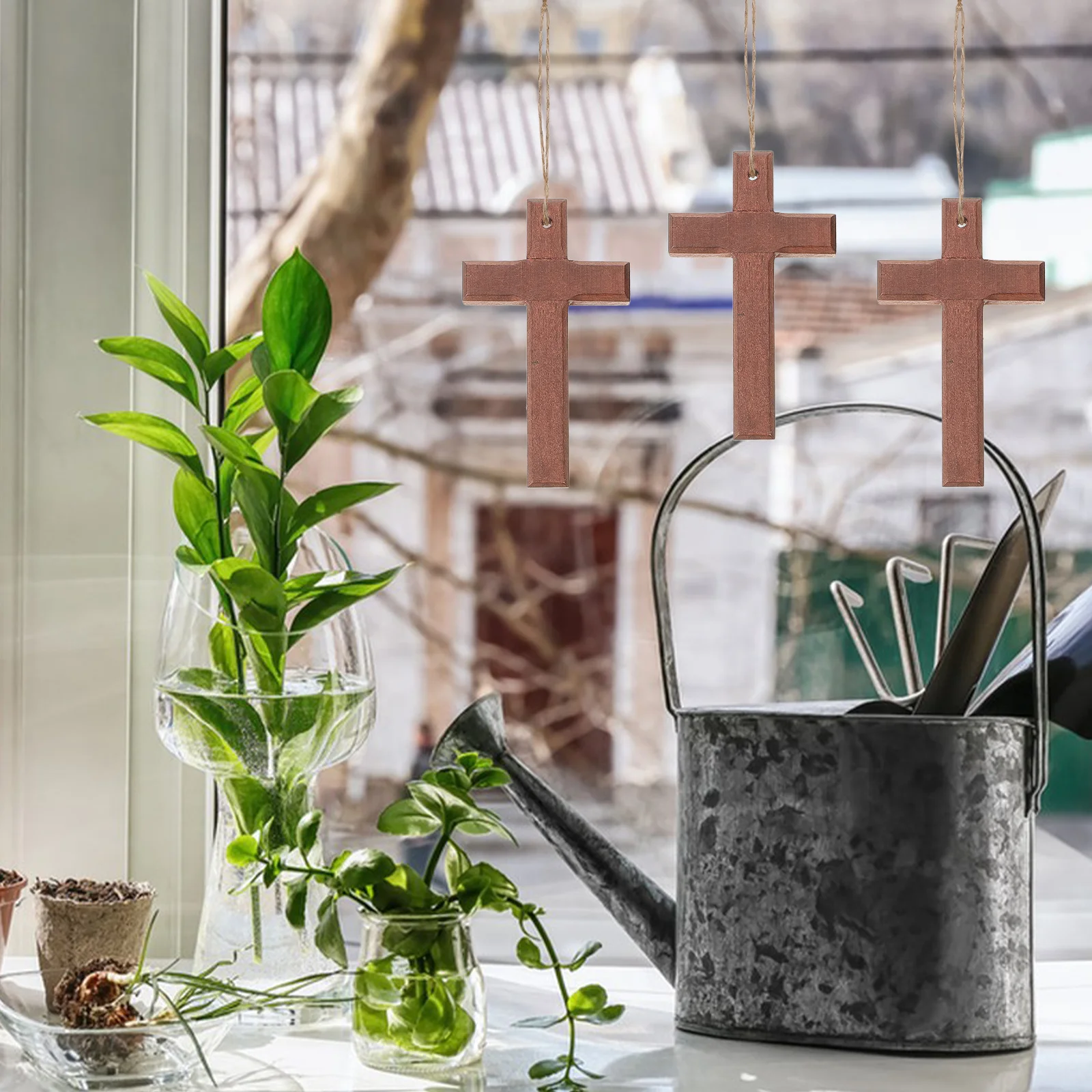 

10Pcs Wood Cross Charms DIY Jewelry Making Pendants for Bracelets Necklaces Lightweight Wooden Cross for Crafts