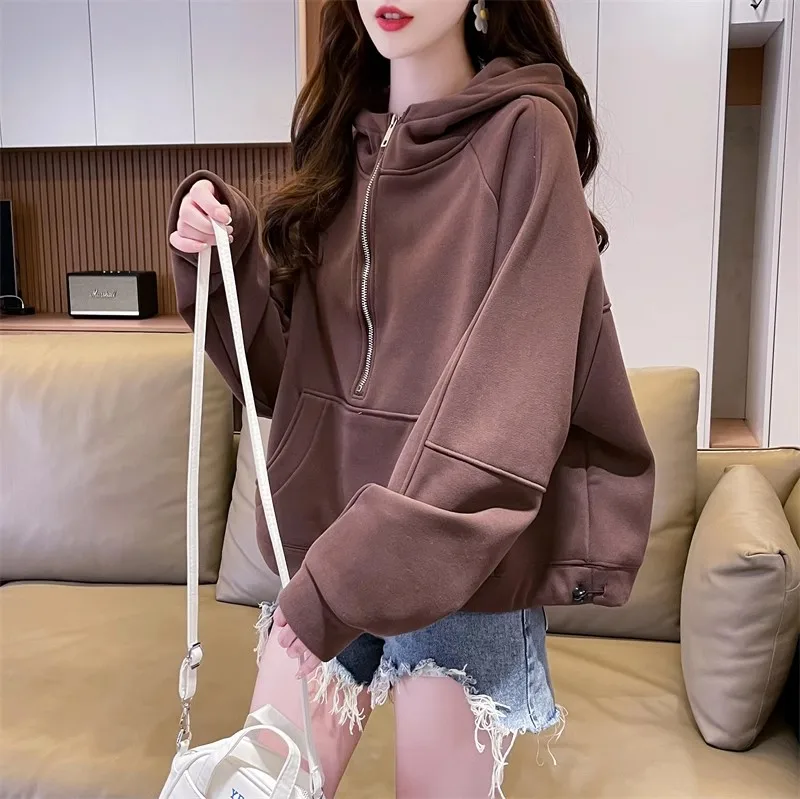 Hooded Black Hoodies Clothing Woman Winter Apparel Rockabilly Non-Fleece Painting Ribbon Modern Girlish Flower Kwaii Boho Y2K