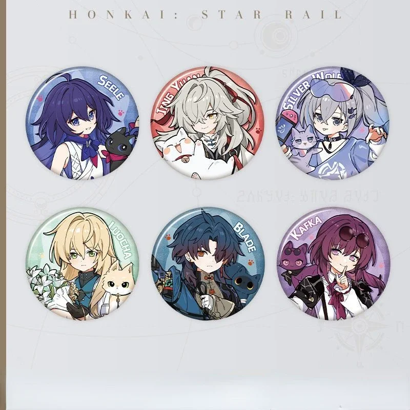 Children's Day Honkai:Star Rail Blade Kafka Children Cats Pattern Pin Badge Backpack Icon Button Laser Brooch Accessories Gifts