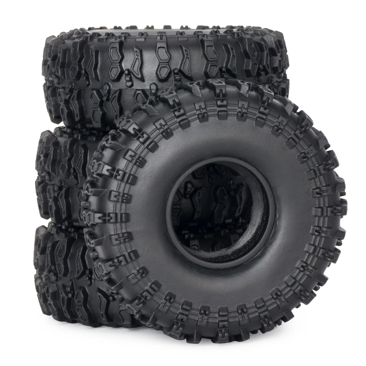4 pçs 62mm 1.0 "pneu de roda de borracha macia para 1/18 1/24 rc rastreador carro axial scx24 TRX4-M atualizar peças acessórios