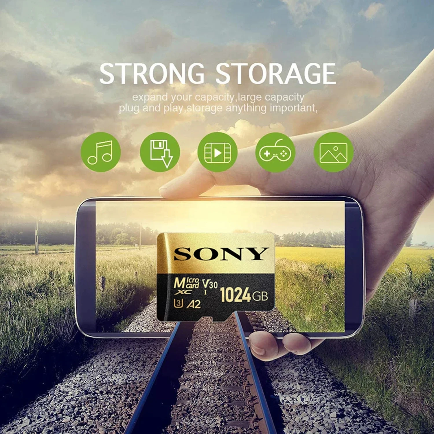 Sony-Carte Micro SD Mini SD, Carte Flash TF, Téléphone, Ordinateur, Appareil photo, Original, 1 To, 256 Go, 512 Go, 128 Go, 64 Go, Livraison directe